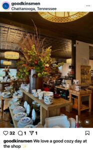 Photo of the interior of a shop selling tableware, kitchen goods and home decor. 