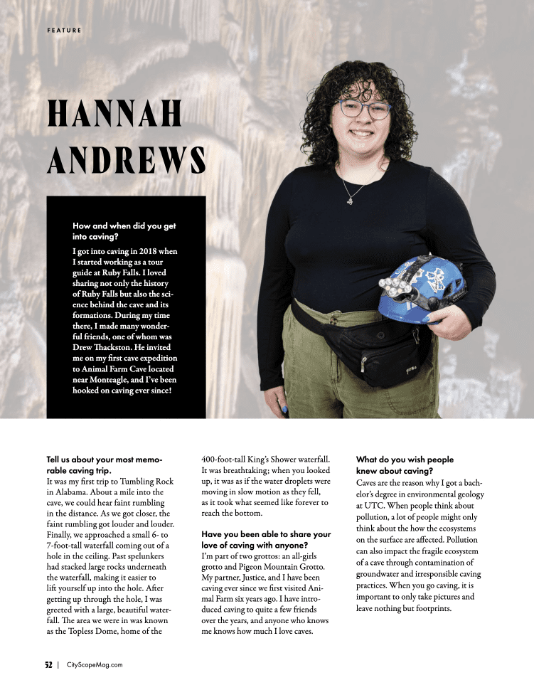 CitiScope bio of former Ruby Falls tour guide